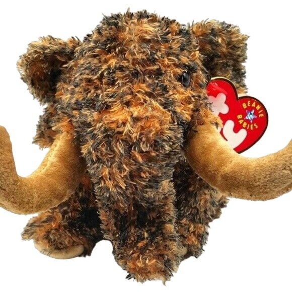 2/$15 Ty Beanie Babies Giganto Wooly Mammoth Plush Brown 7" Stuff Heart Tag 2001 - Picture 3 of 11